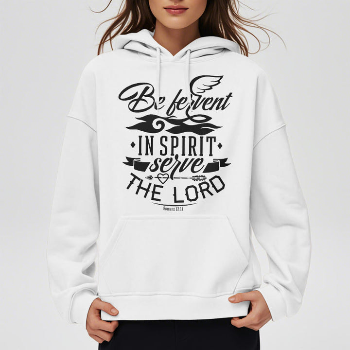 Christianartworkshop Modern Style Be Fervent In Spirit Fleece Lined Polyester Hoodie - image 3