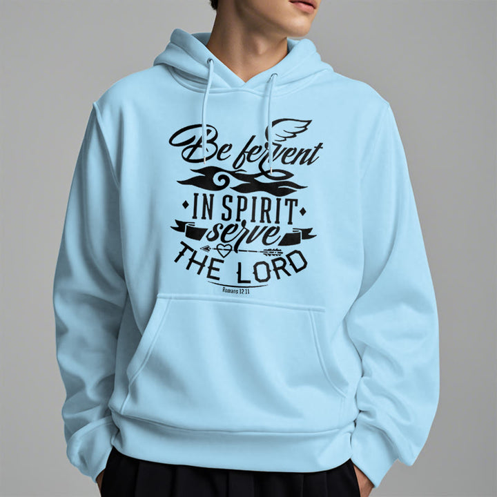 Christianartworkshop Modern Style Be Fervent In Spirit Fleece Lined Polyester Hoodie - image 29