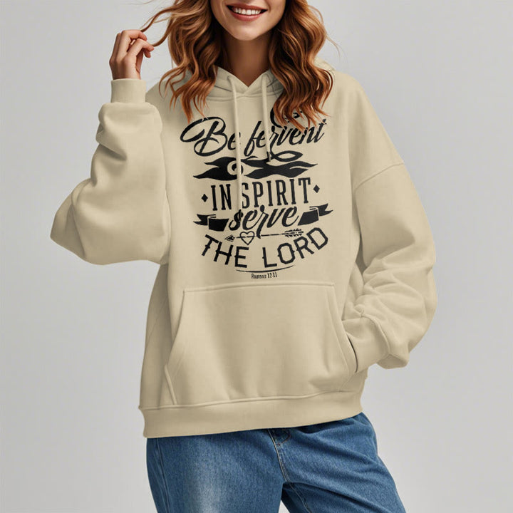 Christianartworkshop Modern Style Be Fervent In Spirit Fleece Lined Polyester Hoodie - image 13