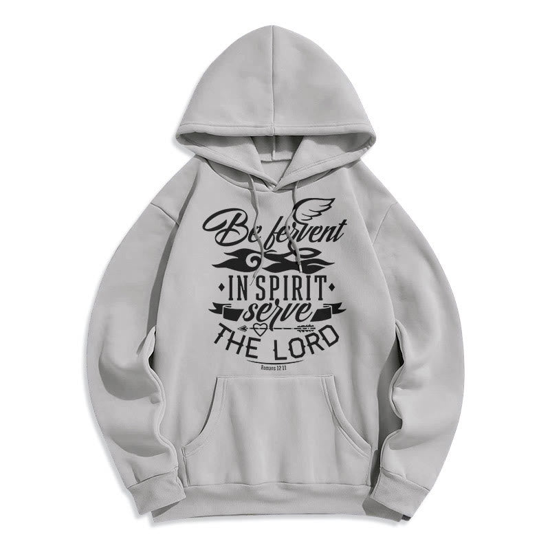 Christianartworkshop Modern Style Be Fervent In Spirit Fleece Lined Polyester Hoodie - Grey - 2XL - image 31