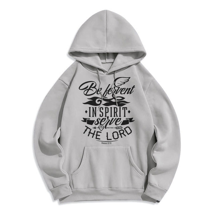 Christianartworkshop Modern Style Be Fervent In Spirit Fleece Lined Polyester Hoodie - Grey - 2XL - image 31