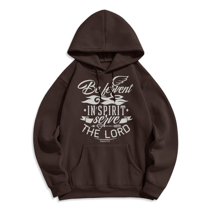 Christianartworkshop Modern Style Be Fervent In Spirit Fleece Lined Polyester Hoodie - Brown - 2XL - image 16