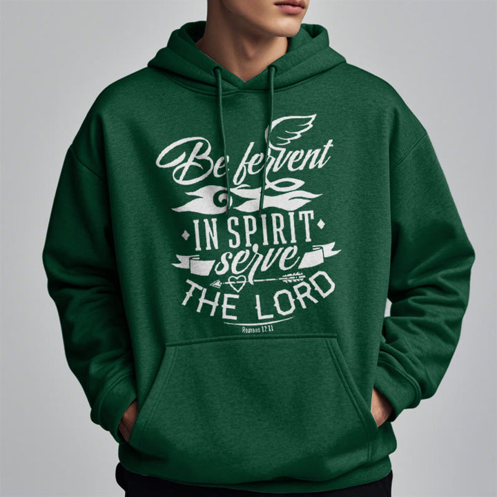 Christianartworkshop Modern Style Be Fervent In Spirit Fleece Lined Polyester Hoodie - image 24