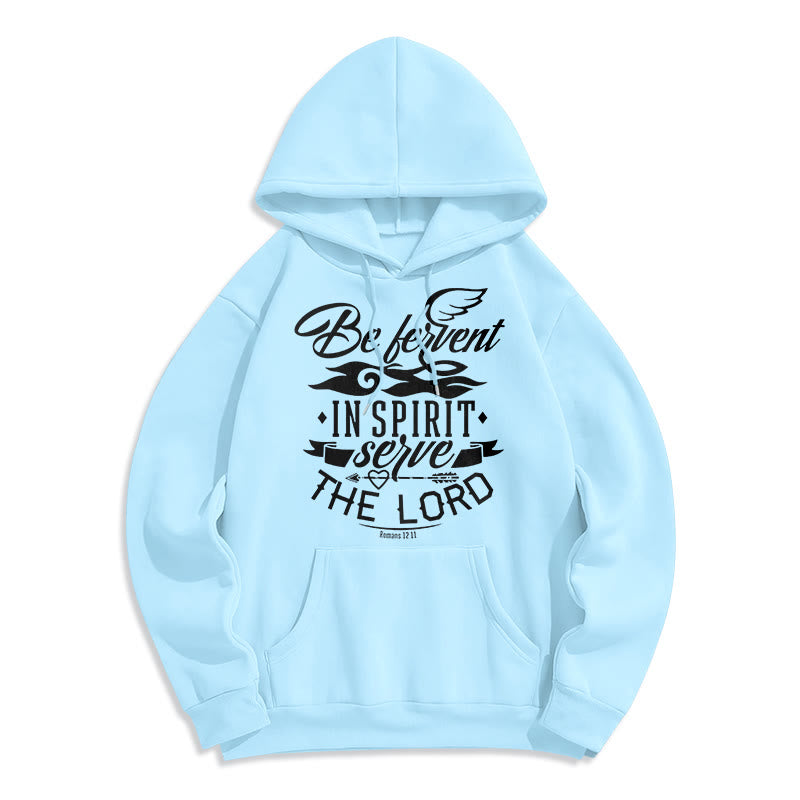 Christianartworkshop Modern Style Be Fervent In Spirit Fleece Lined Polyester Hoodie - Blue - 2XL - image 26