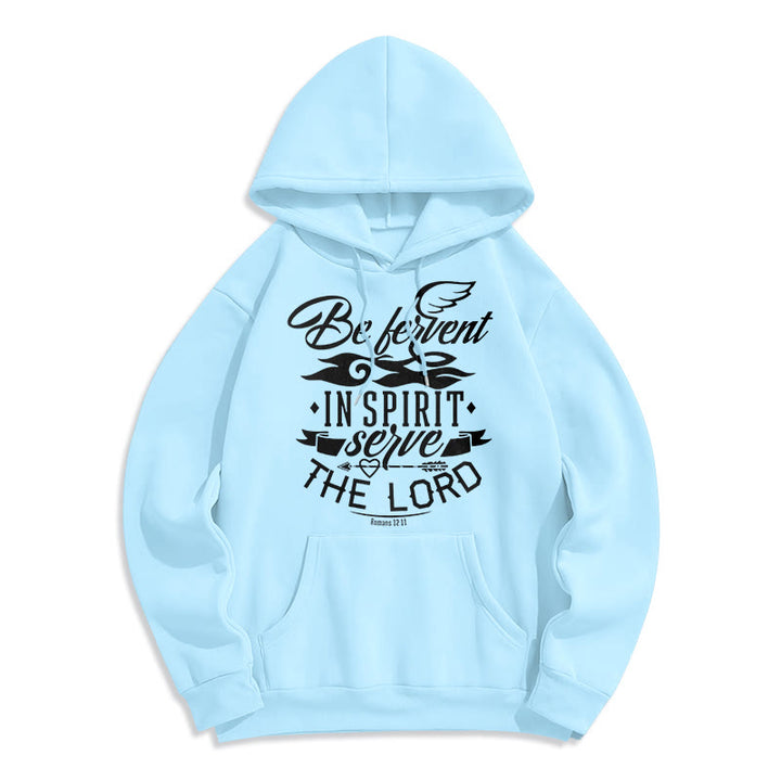 Christianartworkshop Modern Style Be Fervent In Spirit Fleece Lined Polyester Hoodie - Blue - 2XL - image 26