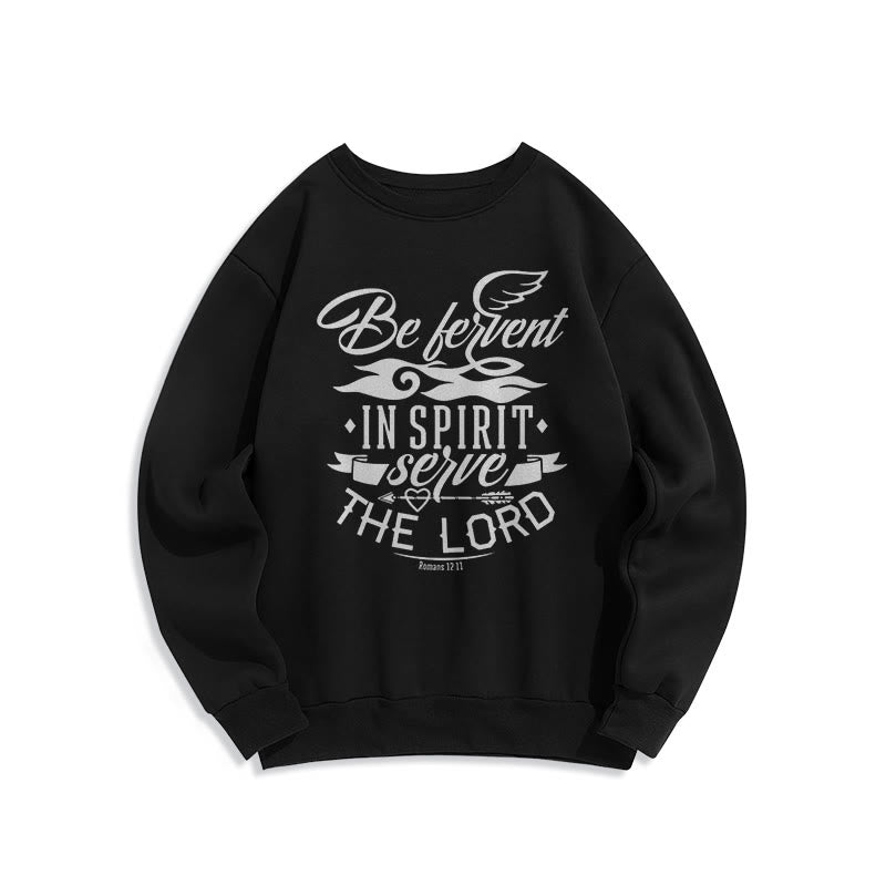 Christianartworkshop Modern Style Be Fervent In Spirit Fleece Lined Polyester Sweatshirt - Black - 2XL - image 6