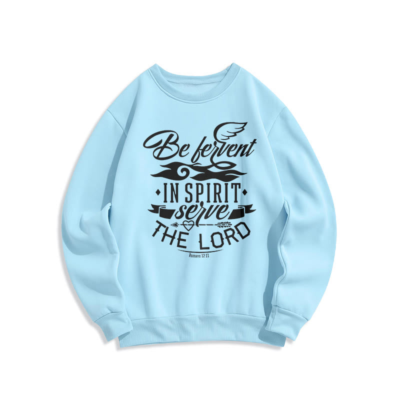 Christianartworkshop Modern Style Be Fervent In Spirit Fleece Lined Polyester Sweatshirt - Blue - 2XL - image 26