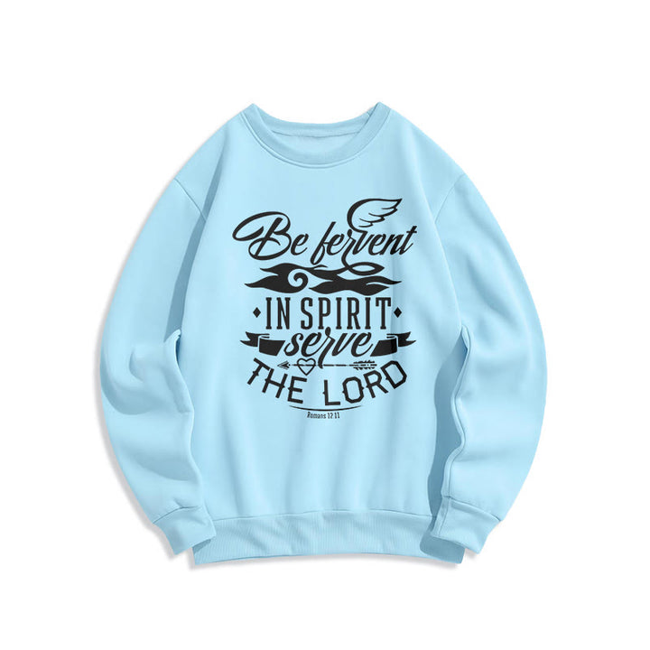 Christianartworkshop Modern Style Be Fervent In Spirit Fleece Lined Polyester Sweatshirt - Blue - 2XL - image 26