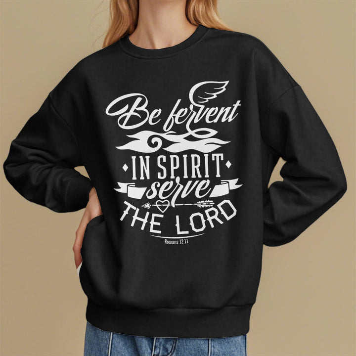 Christianartworkshop Modern Style Be Fervent In Spirit Fleece Lined Polyester Sweatshirt - image 9