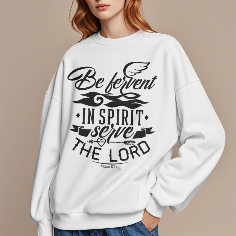 Christianartworkshop Modern Style Be Fervent In Spirit Fleece Lined Polyester Sweatshirt - image 3