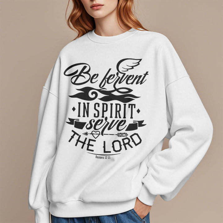 Christianartworkshop Modern Style Be Fervent In Spirit Fleece Lined Polyester Sweatshirt - image 3