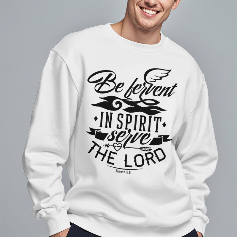 Christianartworkshop Modern Style Be Fervent In Spirit Fleece Lined Polyester Sweatshirt - image 2