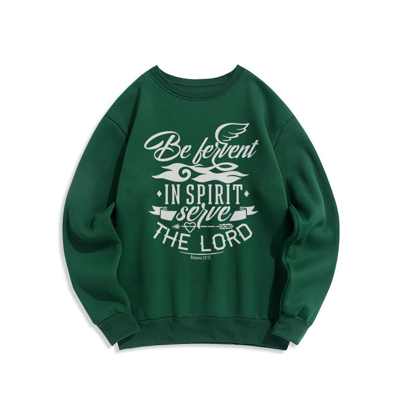 Christianartworkshop Modern Style Be Fervent In Spirit Fleece Lined Polyester Sweatshirt - Green - 2XL - image 21