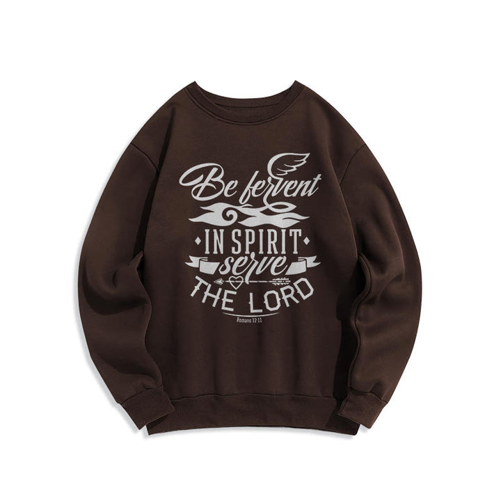 Christianartworkshop Modern Style Be Fervent In Spirit Fleece Lined Polyester Sweatshirt - Brown - 2XL - image 16