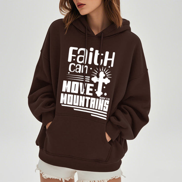 Christianartworkshop Modern Style Faith Can Move Mountains Fleece Lined Polyester Hoodie - image 19