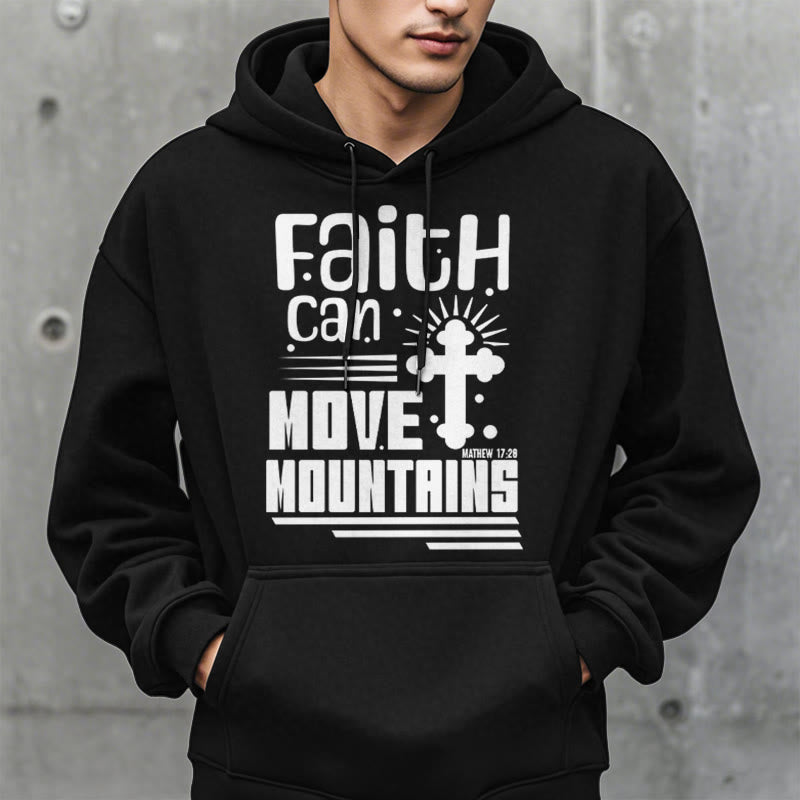 Christianartworkshop Modern Style Faith Can Move Mountains Fleece Lined Polyester Hoodie - image 9
