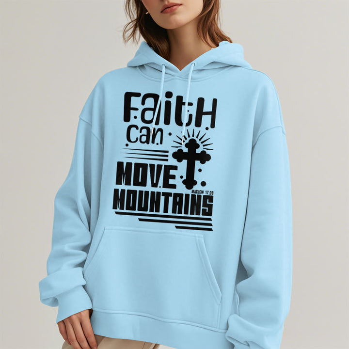 Christianartworkshop Modern Style Faith Can Move Mountains Fleece Lined Polyester Hoodie - image 29