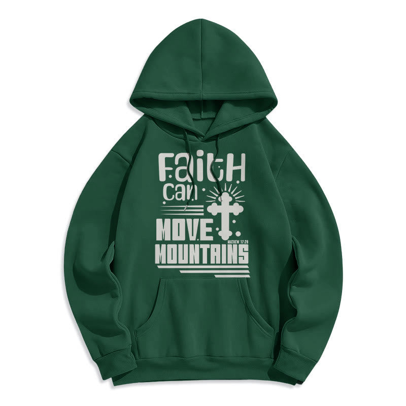 Christianartworkshop Modern Style Faith Can Move Mountains Fleece Lined Polyester Hoodie - Green - 2XL - image 21