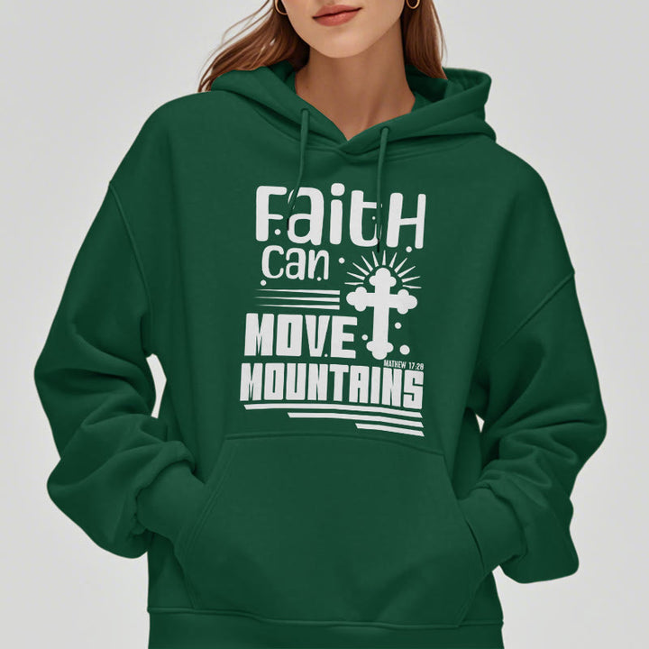 Christianartworkshop Modern Style Faith Can Move Mountains Fleece Lined Polyester Hoodie - image 24
