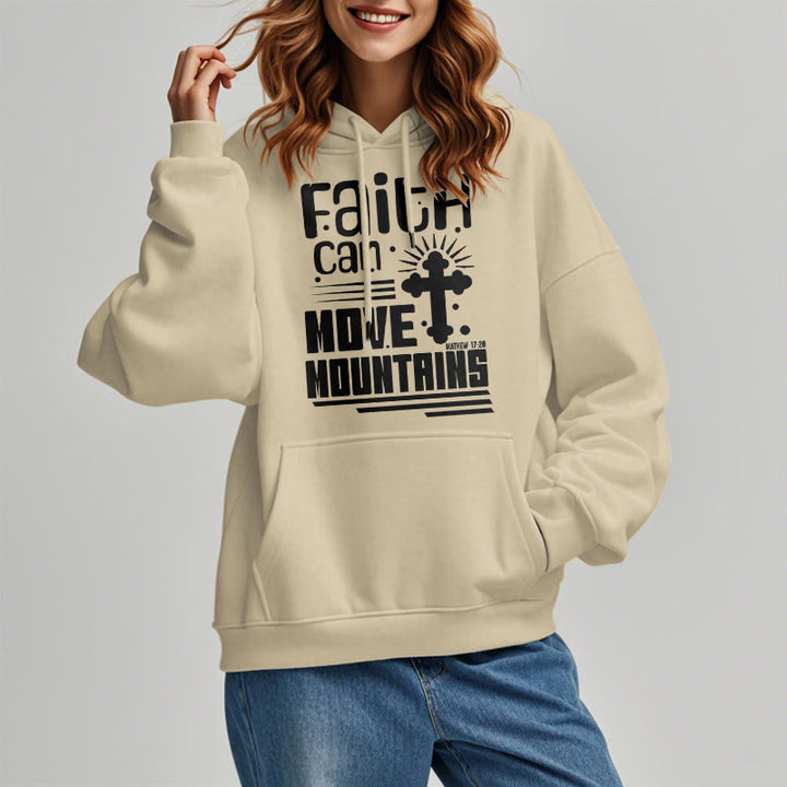 Christianartworkshop Modern Style Faith Can Move Mountains Fleece Lined Polyester Hoodie - image 13