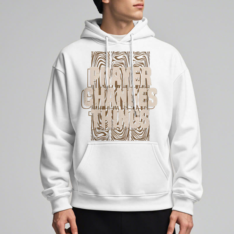 Christianartworkshop Modern Style Prayer Changes Things Fleece Lined Polyester Hoodie - image 8