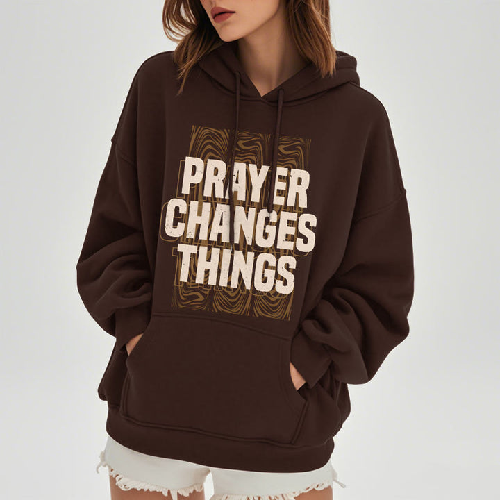 Christianartworkshop Modern Style Prayer Changes Things Fleece Lined Polyester Hoodie - image 18