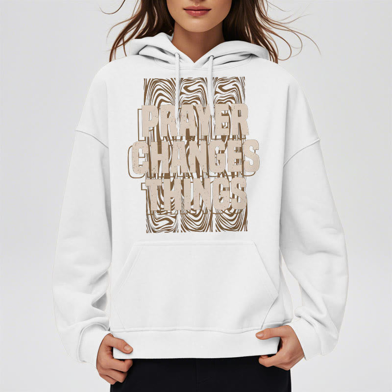 Christianartworkshop Modern Style Prayer Changes Things Fleece Lined Polyester Hoodie - image 9