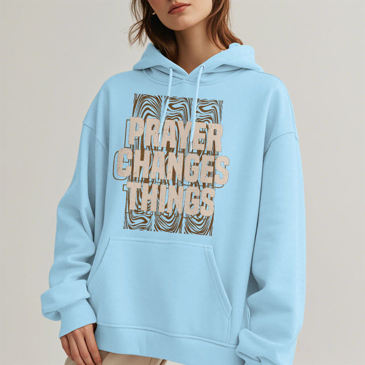 Christianartworkshop Modern Style Prayer Changes Things Fleece Lined Polyester Hoodie - image 28