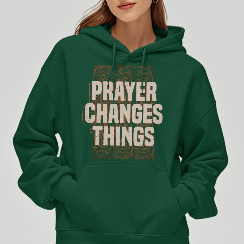 Christianartworkshop Modern Style Prayer Changes Things Fleece Lined Polyester Hoodie - image 23