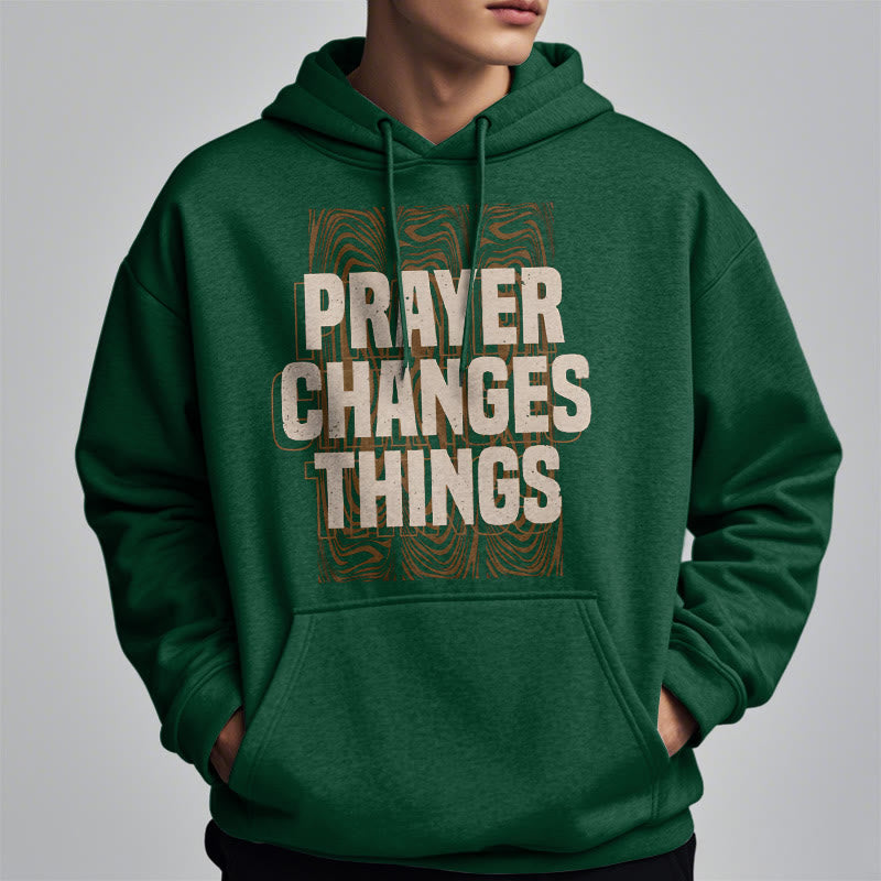 Christianartworkshop Modern Style Prayer Changes Things Fleece Lined Polyester Hoodie - image 24