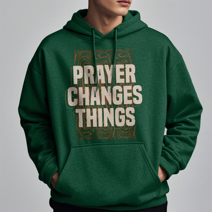 Christianartworkshop Modern Style Prayer Changes Things Fleece Lined Polyester Hoodie - image 24