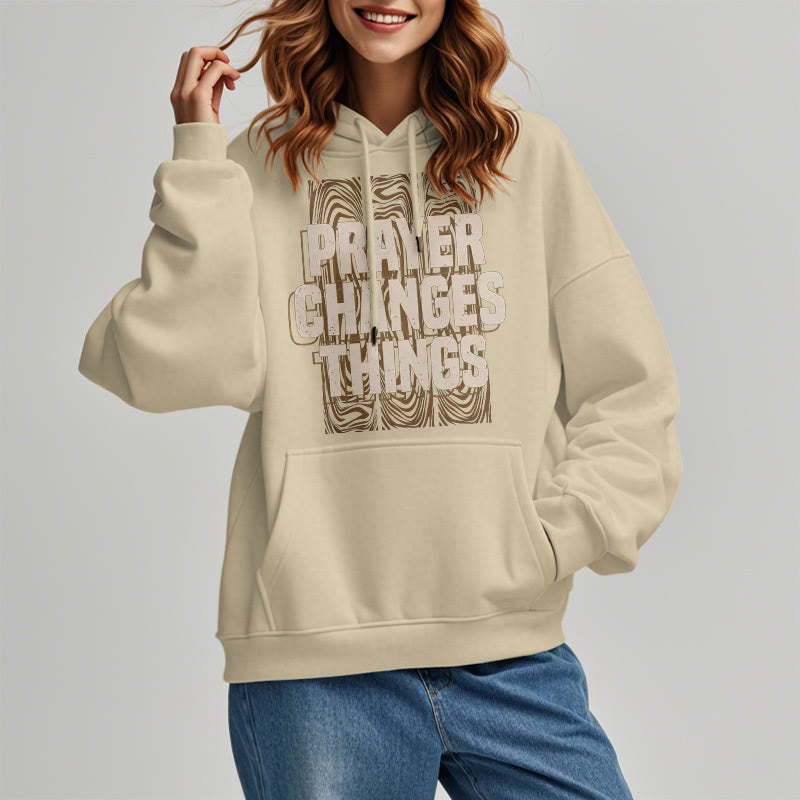Christianartworkshop Modern Style Prayer Changes Things Fleece Lined Polyester Hoodie - image 13