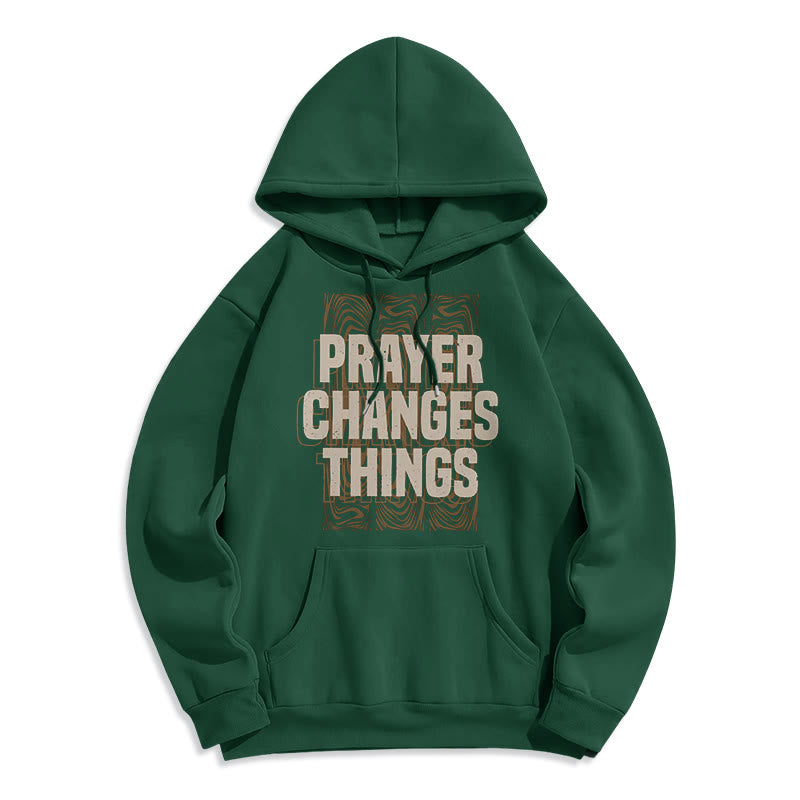 Christianartworkshop Modern Style Prayer Changes Things Fleece Lined Polyester Hoodie - Green - 2XL - image 21