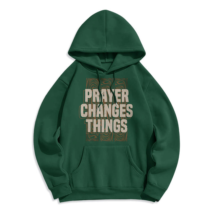 Christianartworkshop Modern Style Prayer Changes Things Fleece Lined Polyester Hoodie - Green - 2XL - image 21