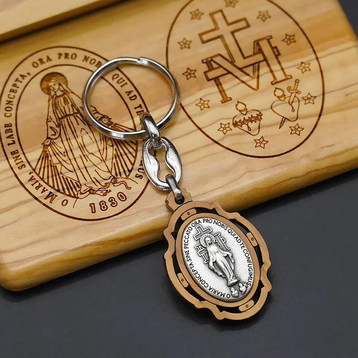 Christianartworkshop Classic Style Devotional Virgin Mary Olive Wood Rosary Set - image 5