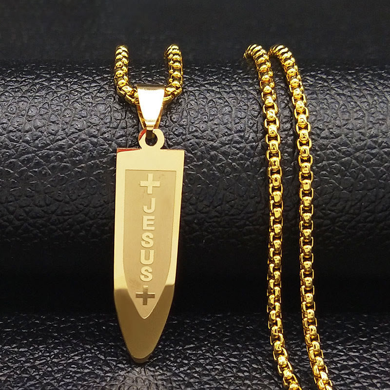 Christianartworkshop Modern Style Engraved Divine Jesus Cross Pendant Necklace - image 7