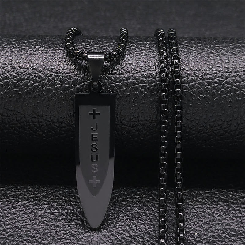 Christianartworkshop Modern Style Engraved Divine Jesus Cross Pendant Necklace - image 5