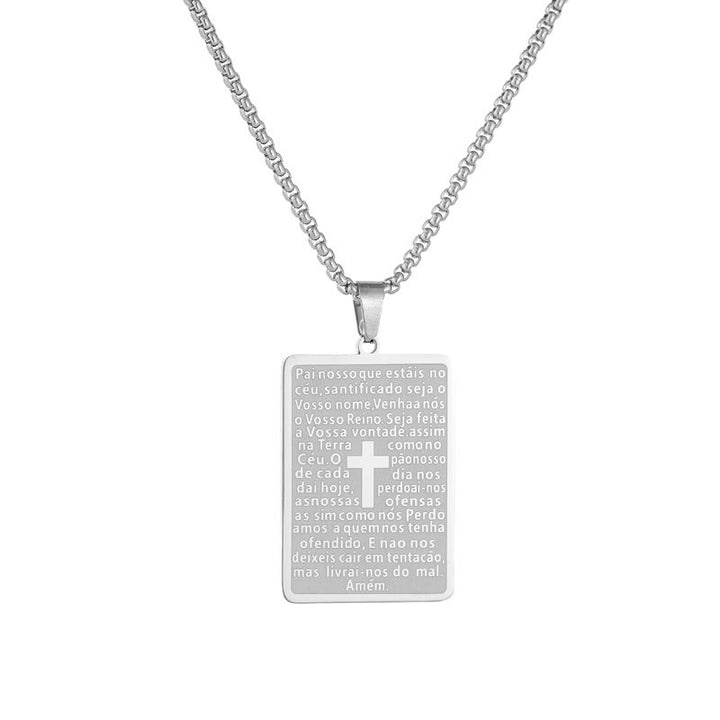Christianartworkshop Classic Style Scripture Lord's Prayer Cross Pendant Necklace - image 3