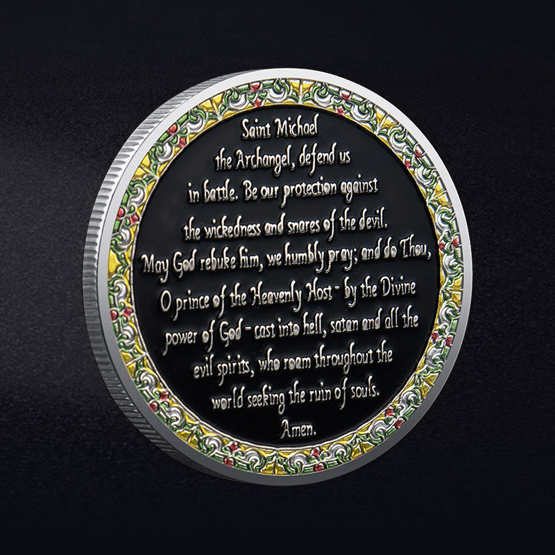Christianartworkshop Classic Style Saint Michael the Archangel Protection Strengthen Connection Coin - image 3