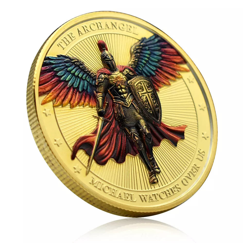 Christianartworkshop Classic Style Saint Michael Archangel Guardian Psalm 91:10-11 Protection Strengthen Connection Coin - image 4
