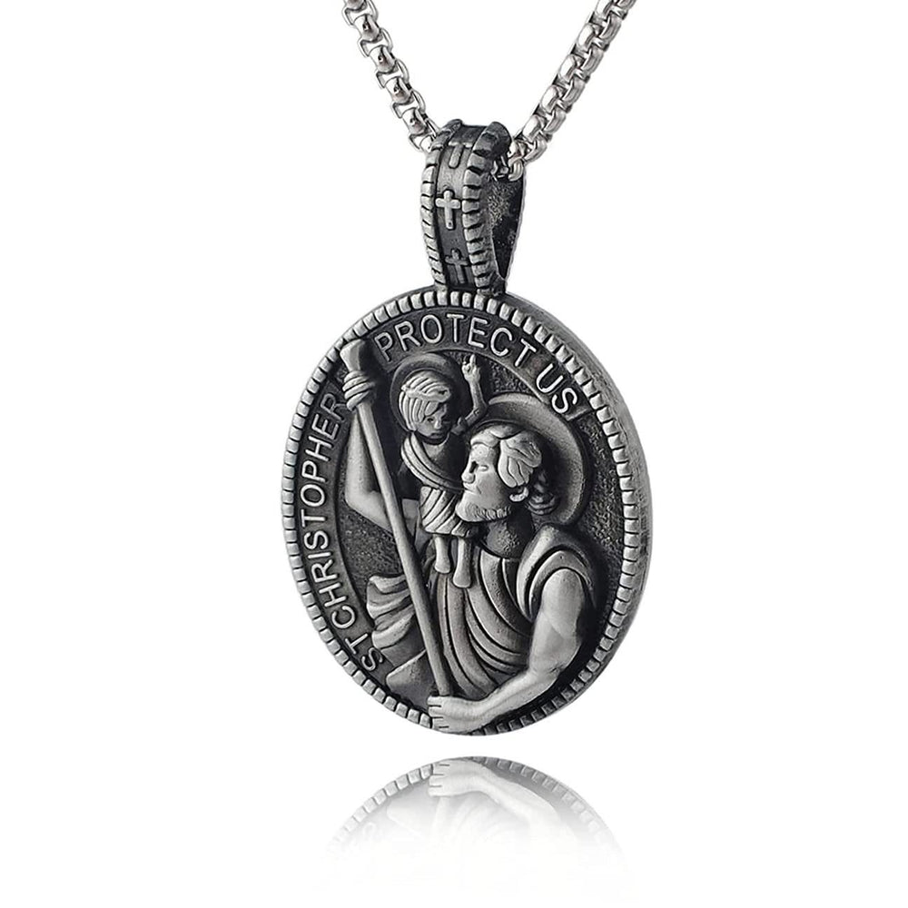 Christianartworkshop Classic Style Crafted St. Christopher Protect Us Pendant Necklace - image 2