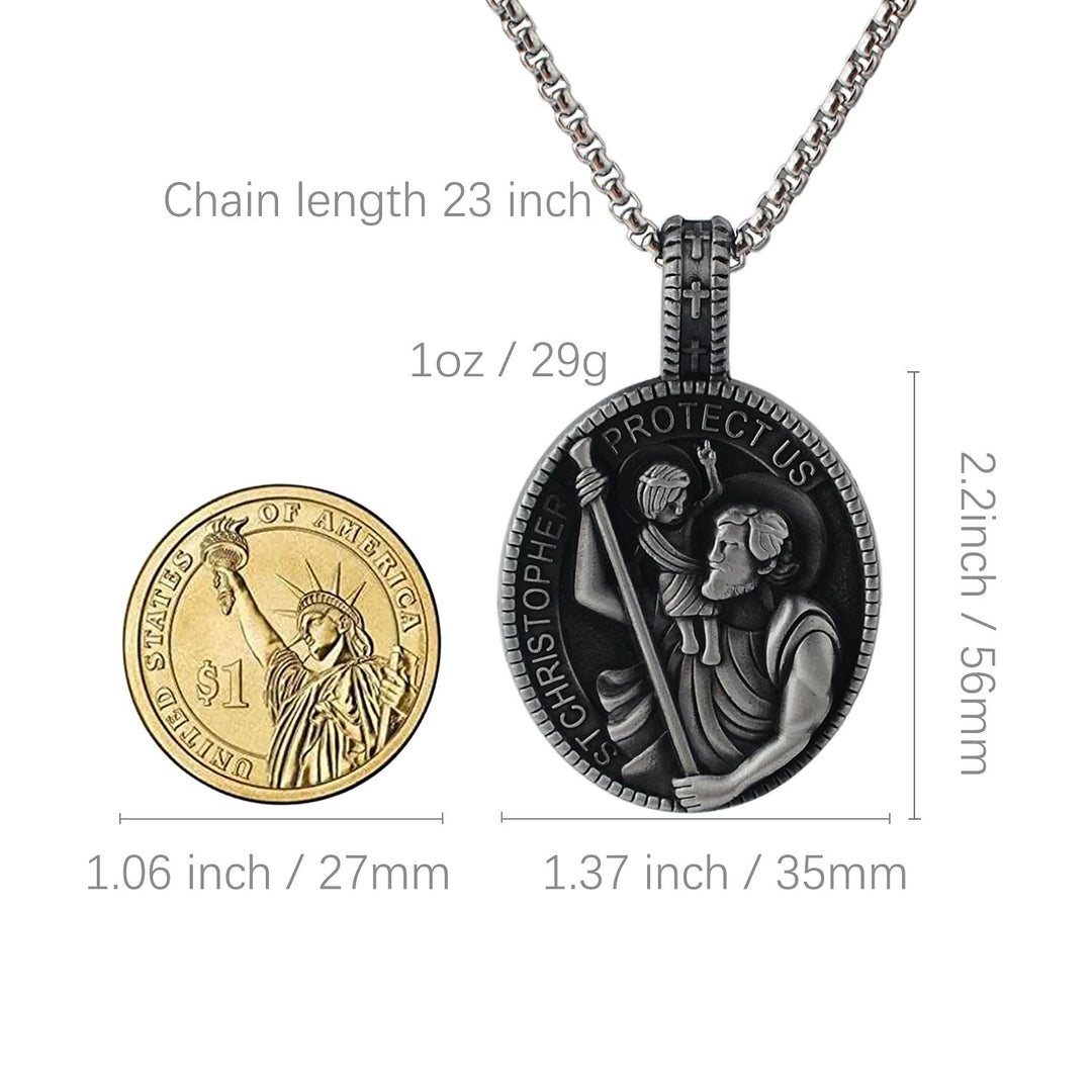 Christianartworkshop Classic Style Crafted St. Christopher Protect Us Pendant Necklace - image 3