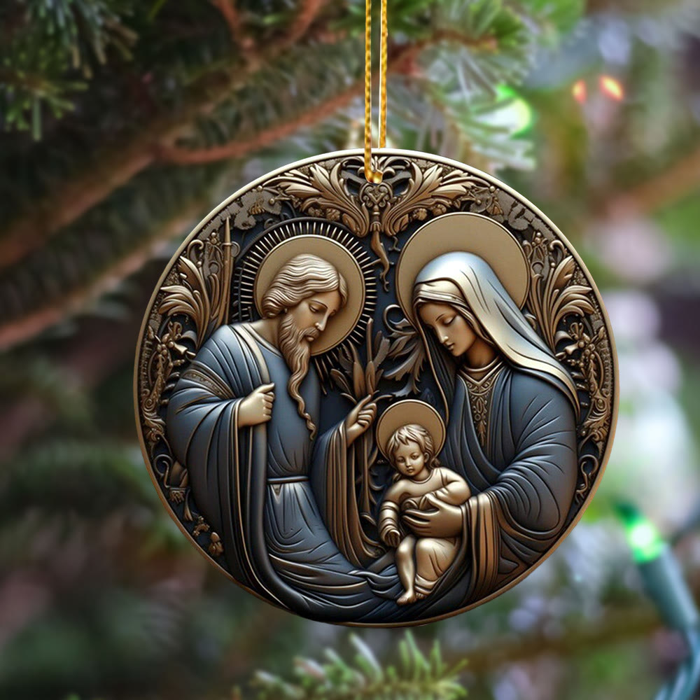 Christianartworkshop Retro Style Nativity Christmas Blessing Hanging Ornaments A - image 5