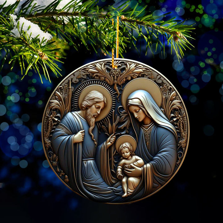 Christianartworkshop Retro Style Nativity Christmas Blessing Hanging Ornaments A - image 6