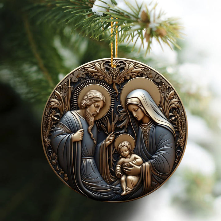 Christianartworkshop Retro Style Nativity Christmas Blessing Hanging Ornaments A - image 3
