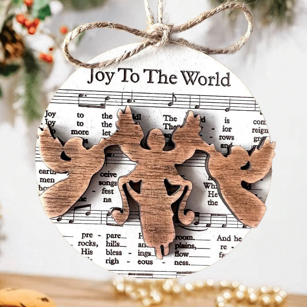 Christianartworkshop 5 Rustic Style Wooden Music Sheet Christmas Nativity Ornaments - Style E - image 10