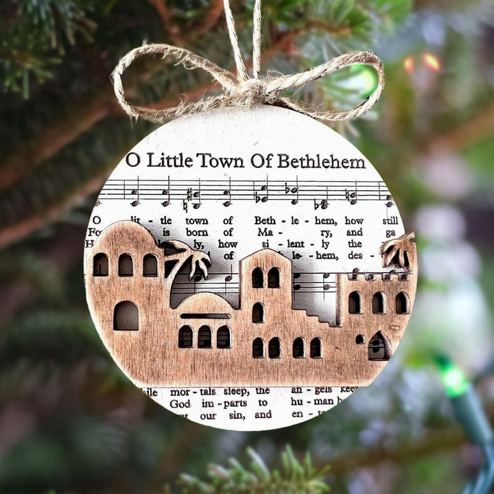Christianartworkshop 5 Rustic Style Wooden Music Sheet Christmas Nativity Ornaments - Style D - image 9