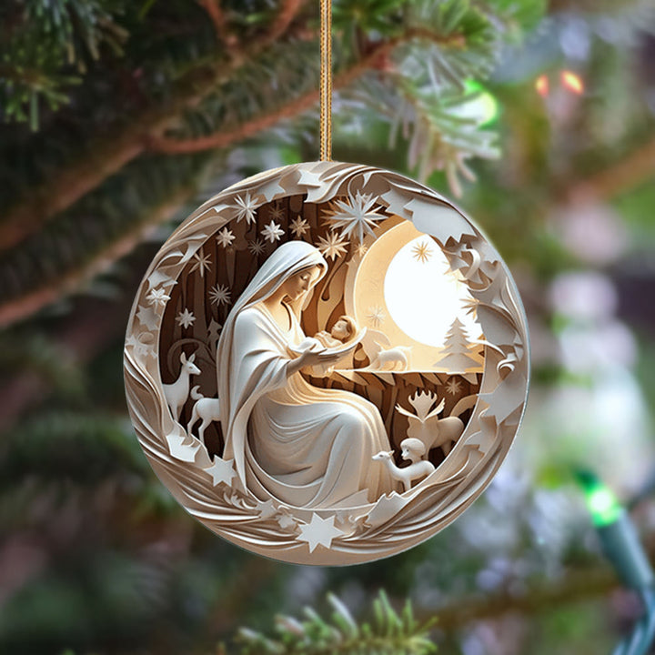 Christianartworkshop Sculptural Style Nativity Christmas Hanging Ornaments A - image 3