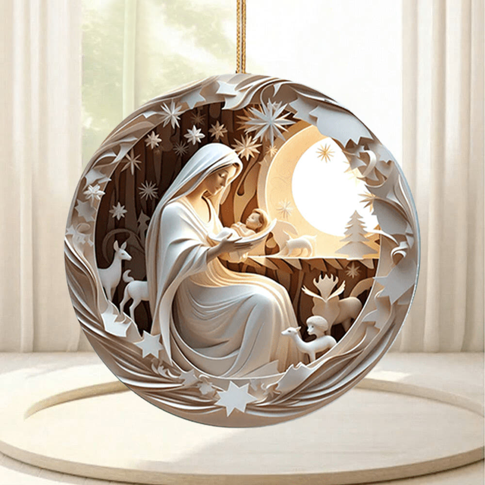 Christianartworkshop Sculptural Style Nativity Christmas Hanging Ornaments A - image 5