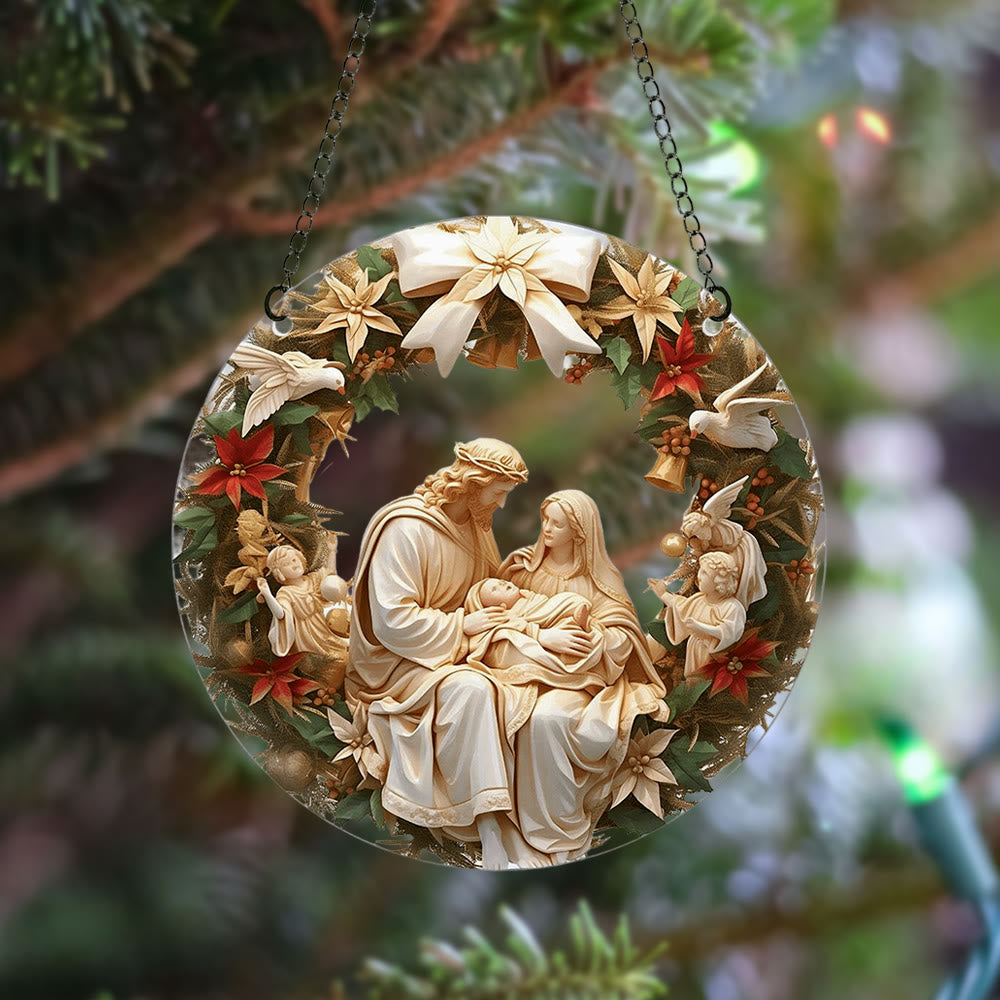 Christianartworkshop Sculptural Realism Style Holy Family Christmas Parasite Hanging Ornaments - image 4